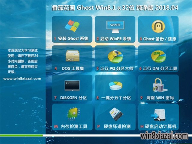 番茄花园Ghost Win8.1 (X32) 纯净版2023年5月(免激活)  ISO高速下载